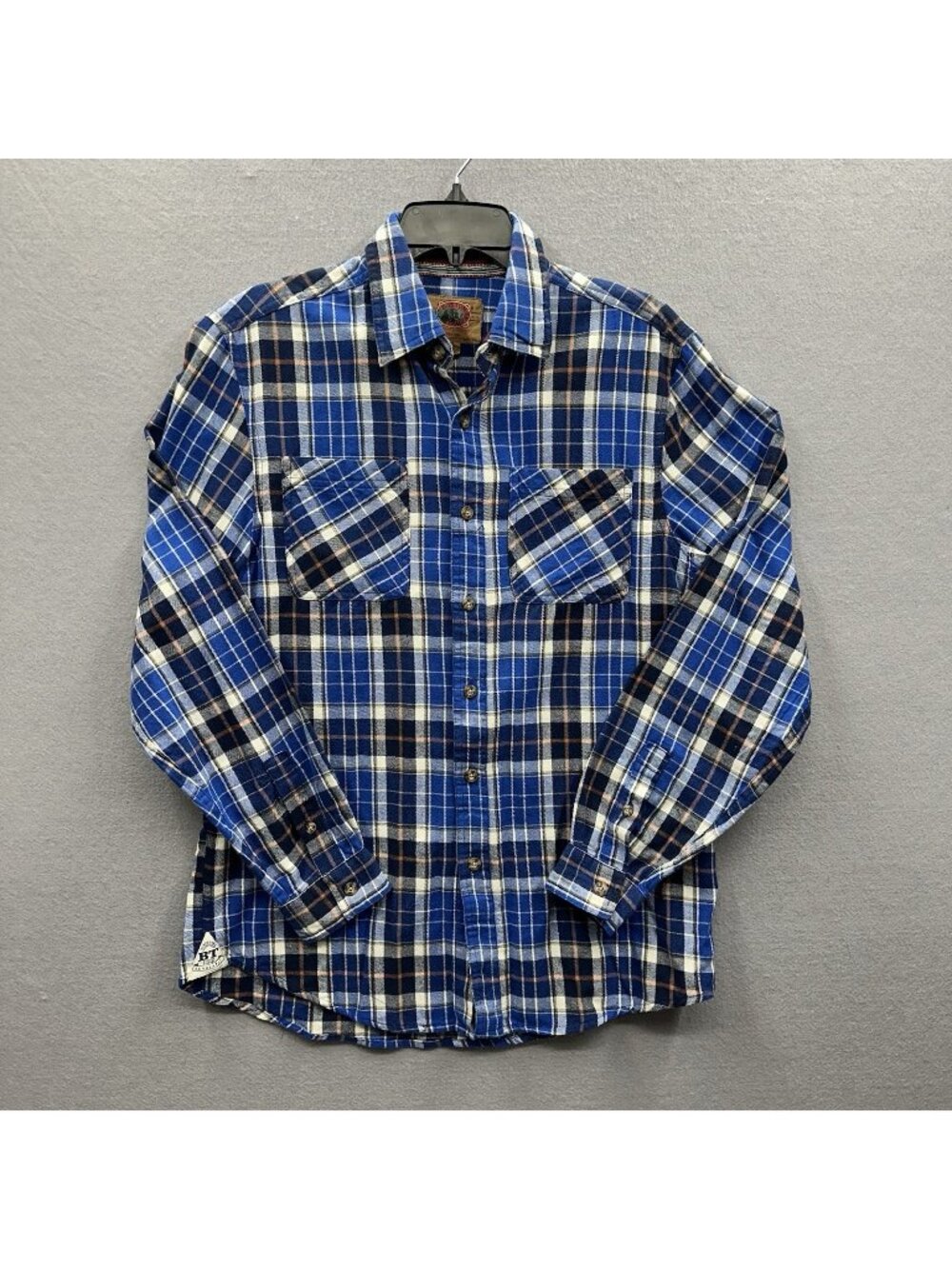 Boston Traders Men's Size M Flannel Shirt Plaid Button Up Long Sleeve Pockets